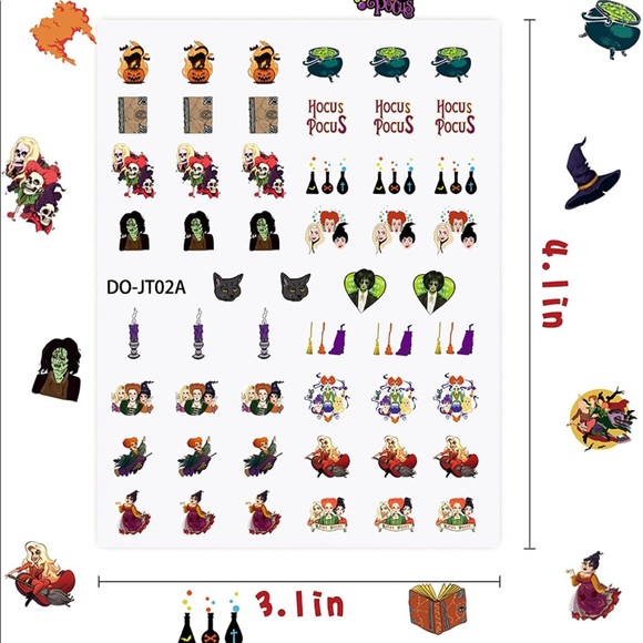 🎃🧙‍♀️Hocus Pocus Nail 💅🏼 Decals (104 total)! - Picture 2 of 7